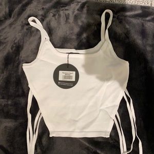 women’s white fox persevere crop top